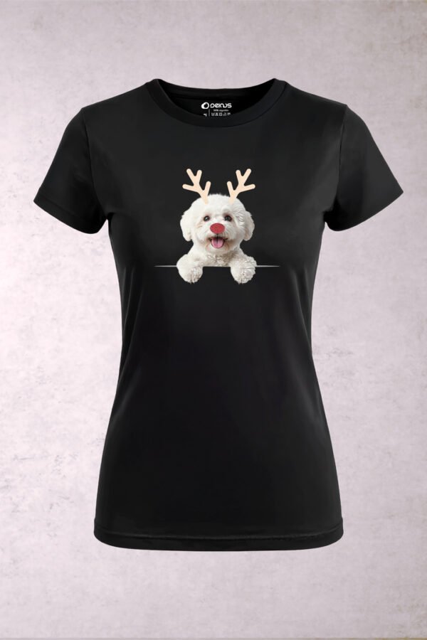 Playera Navidad Bichón Frisé Reno