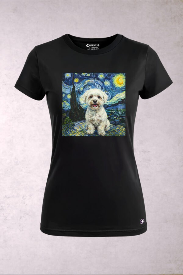 Playera Perro Bichón Frise Van Gogh Mujer