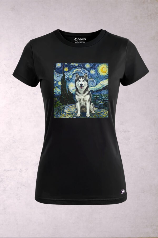 Playera Perro Husky Van Gogh Mujer