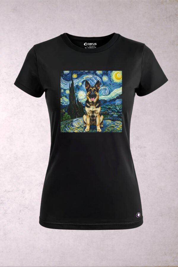 Playera Perro Pastor Alemán Van Gogh Mujer