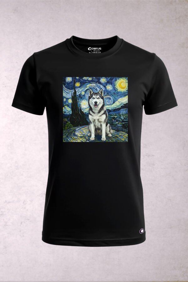 Playera Perro Husky Van Gogh Hombre