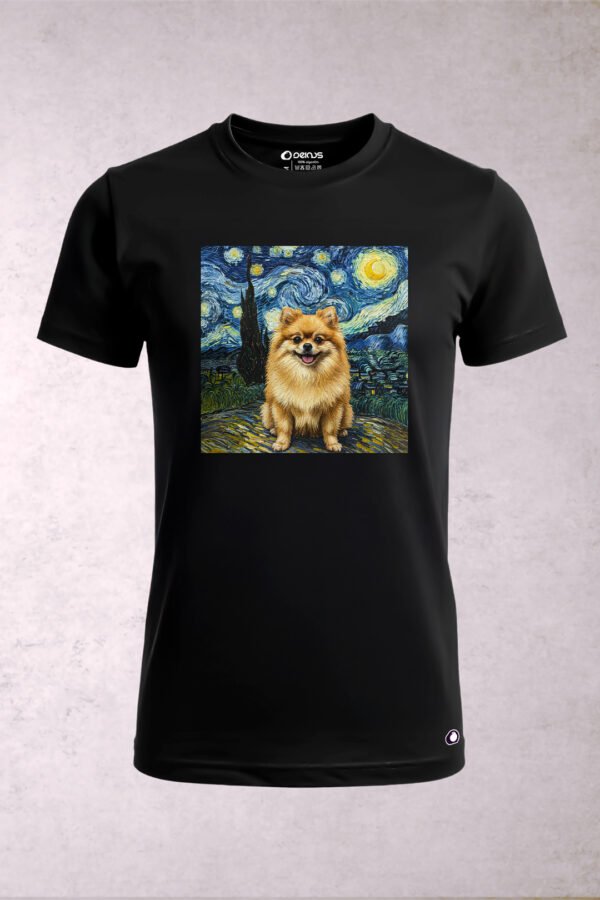 Playera Perro Pomerania Van Gogh Hombre