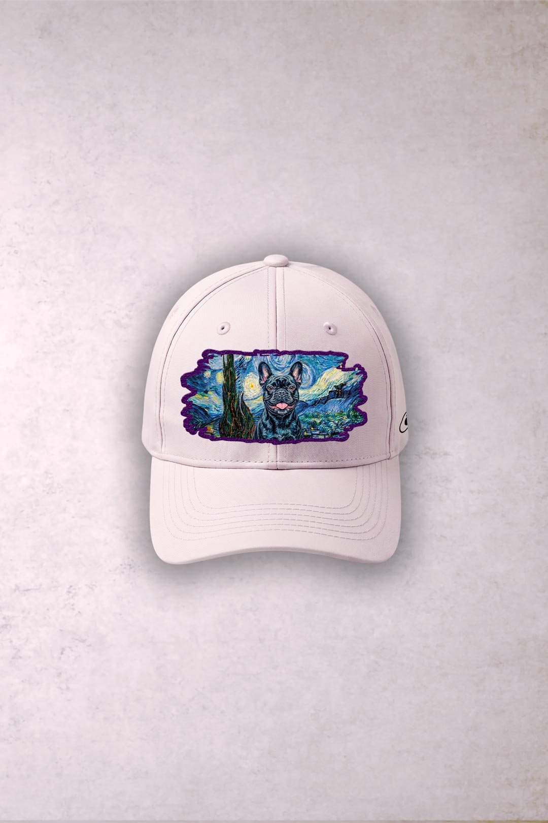 Gorra Bulldog Francés Negro Van Gogh Noche Estrellada