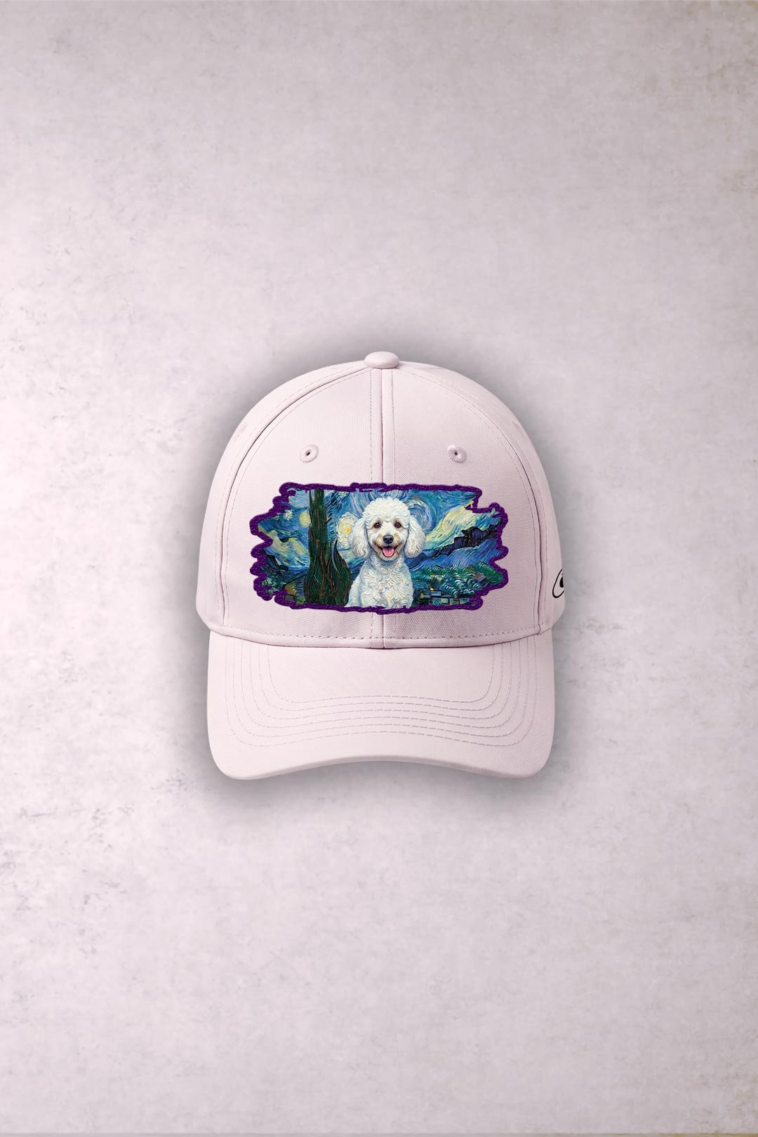 Gorra Poodle Blanco Van Gogh Noche Estrellada
