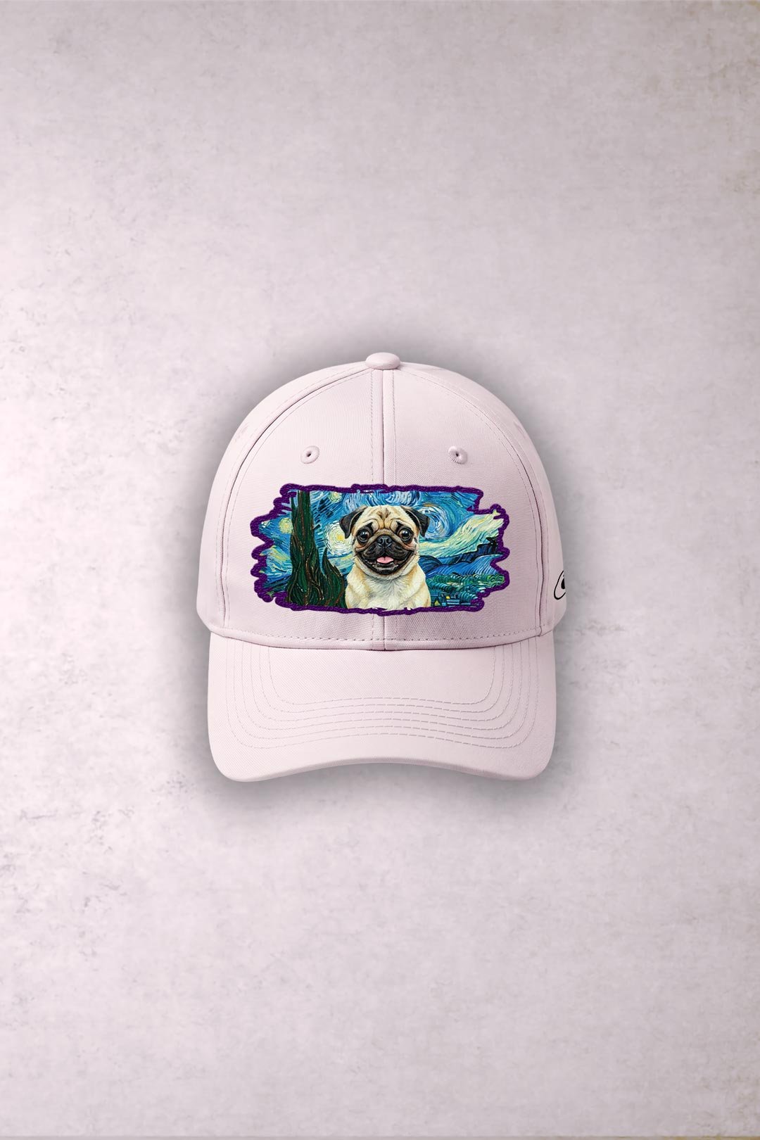 Gorra Pug Beige Van Gogh Noche Estrellada