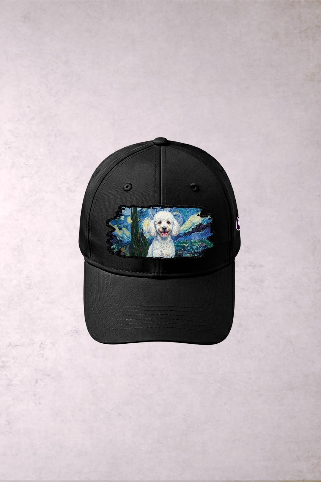 Gorra Poodle Blanco Van Gogh Noche Estrellada