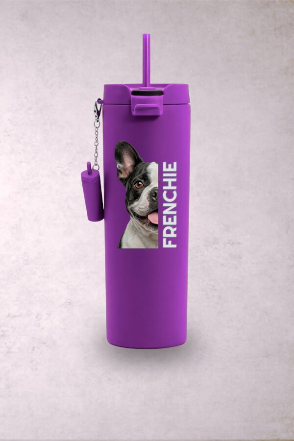 Vaso Perro Bulldog Francés Blanco y Negro Media Cara