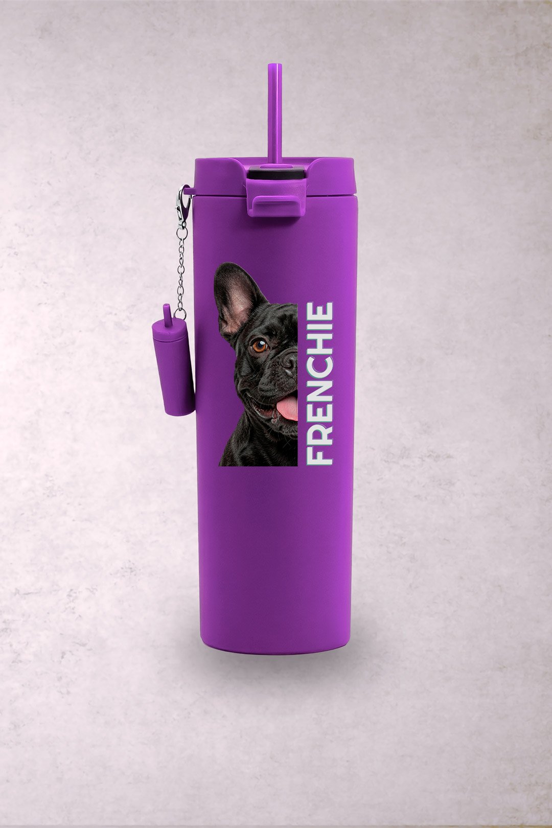 Vaso Perro Bulldog Francés Negro Media Cara