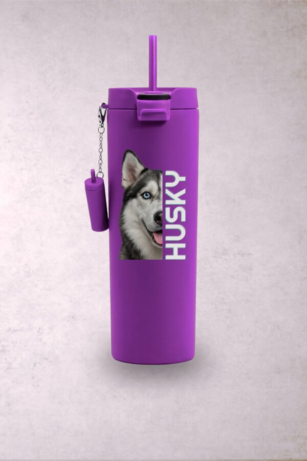 Vaso Perro Husky Gris Media Cara