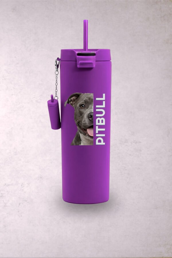 Vaso Perro Pitbull Gris Media Cara