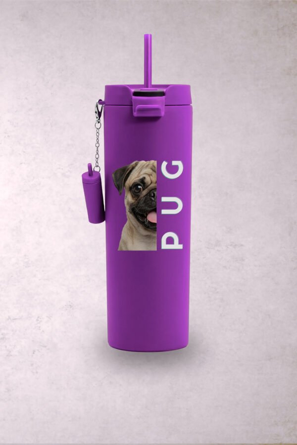 Vaso Perro Pug Beige Media Cara