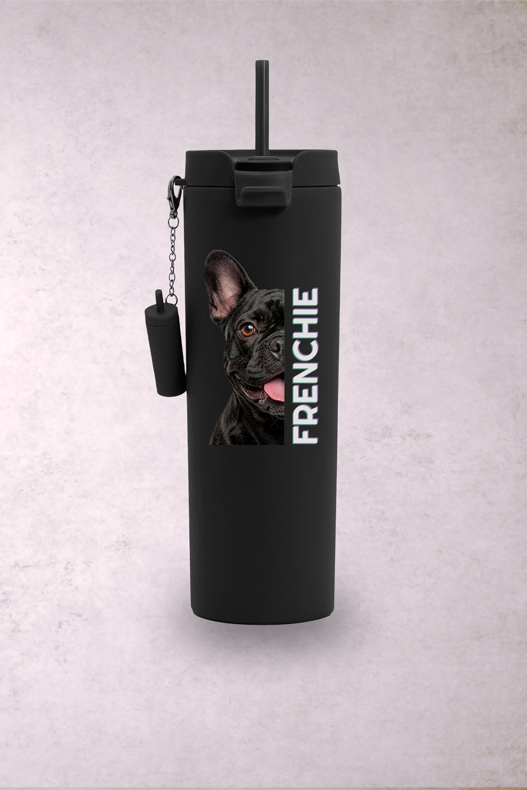Vaso Perro Bulldog Francés Negro Media Cara - Imagen 5