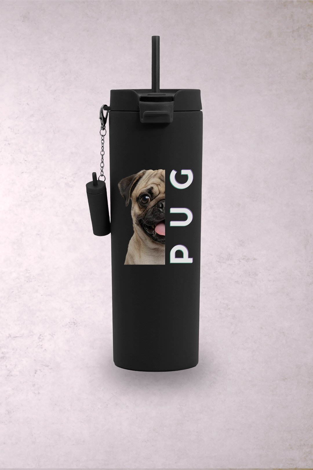 Vaso Perro Pug Beige Media Cara - Imagen 5